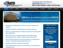 Tablet Screenshot of aedelectronics.com